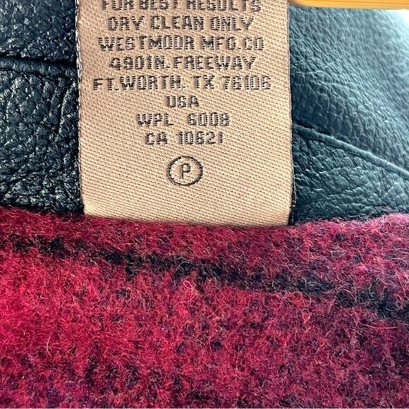 Powder River Outfitters Double Breasted Coat Wool Blend & Leather Collar Size L - Picture 9 of 12